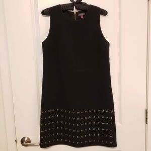 Vince Camuto Black Dress w. Gold Zip and Grommets